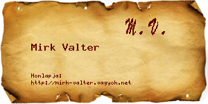 Mirk Valter névjegykártya